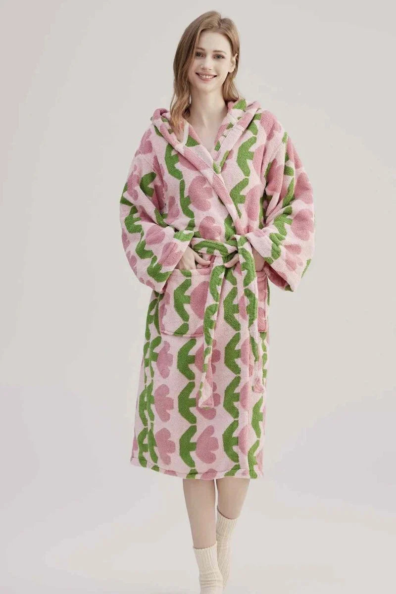 Whimsical Tulip Organic Cotton Hooded Bath Robe - Luxuriously Soft & Eco-Friendly